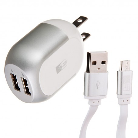 Cargador para pared con 2 puertos USB y cable Micro USB Case Logic