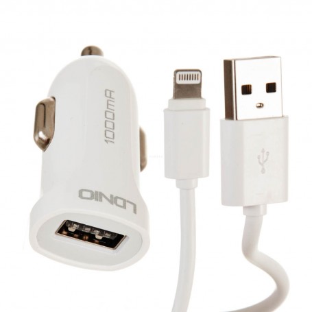 Cargador para auto con cable Lightning 1 USB / 1A DL-C17 iOS LDNIO