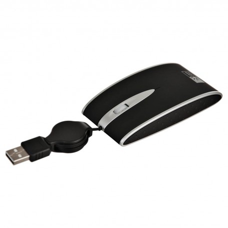 Mini mouse con cable retráctil USB Negro Case Logic
