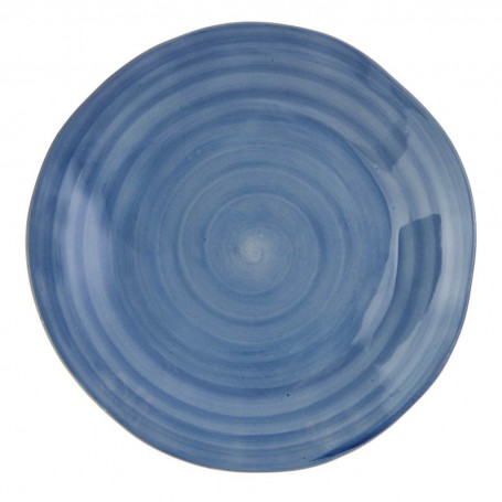 Plato tendido Blanco / Azul Ceramica Cuore