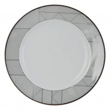 Plato para ensalada Geométrico Blanco / Plateado Ćmielów