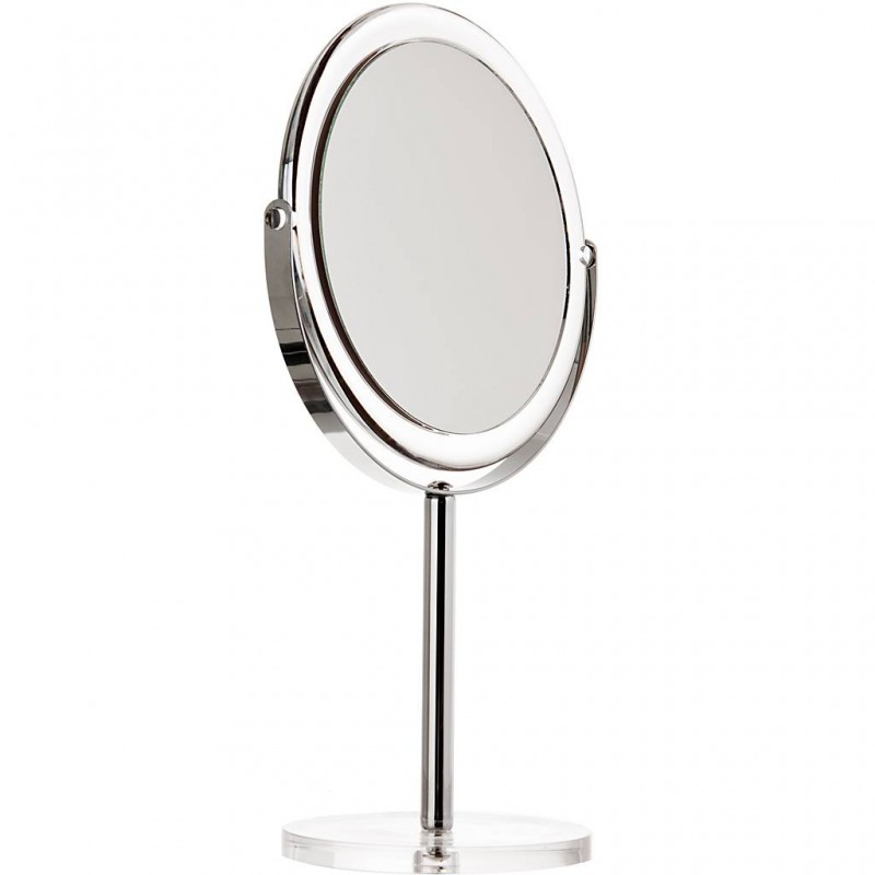 Espejo doble lado aumento 7x con pedestal y base 100% acrílico