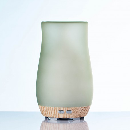 Difusor de aroma ultrasónico con luz 7 colores vidrio / bamboo Homedics