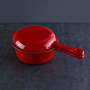 Olla con sartén de hierro fundido enlozado para inducción Rojo Francés Chef en Casa