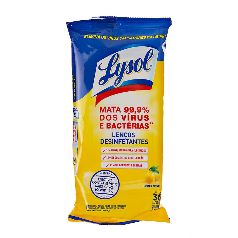Juego de 36 toallas desinfectantes biodegradables multiusos Poder Cítrico Lysol