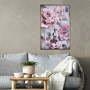 Cuadro con marco Flores Gris / Rosado Haus