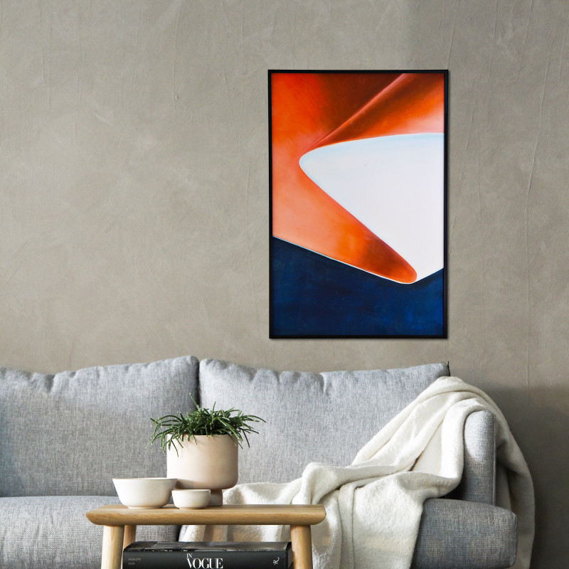 Cuadro con marco Abstracto Naranja / Blanco / Azul Haus