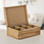 Caja para té de madera con 6 divisiones Natural
