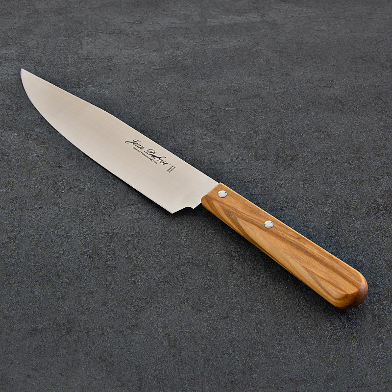 Cuchillo Chef 20cm de acero inoxidable con mango de madera natural Olivewood Jean Dubost