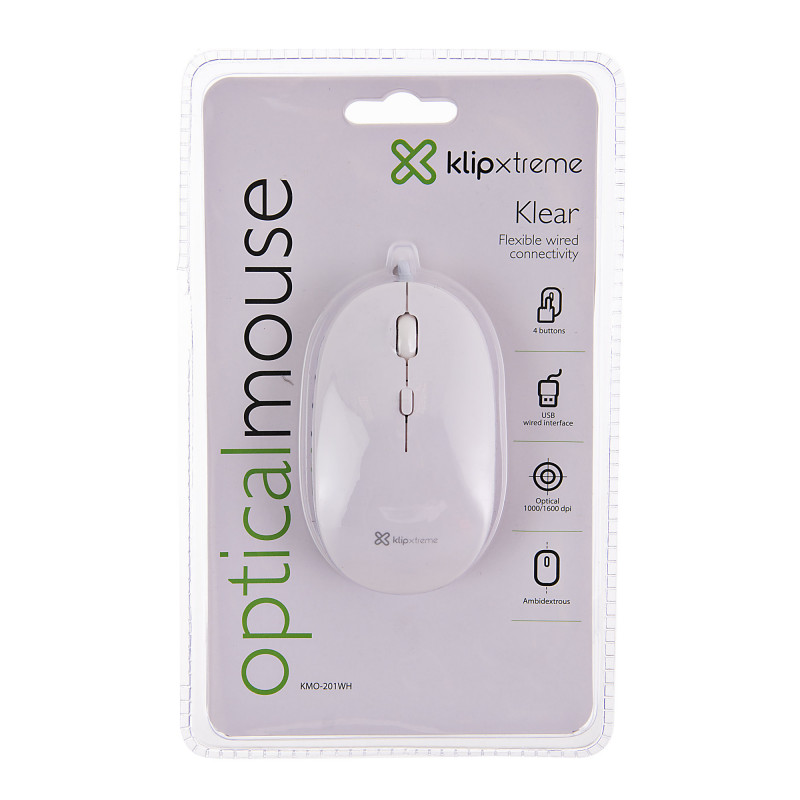 Mouse inalámbrico 1600DPI KMO-201WH Klip Xtreme