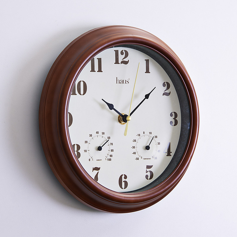 Reloj redondo con termómetro / higrómetro Haus