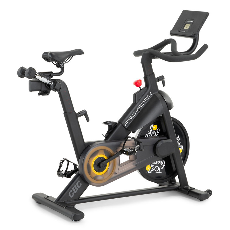 Bicicleta spinning 113kg inercia / resistencia magnética / soporte para tablet / ruedas de transporte / Tour de France CBC