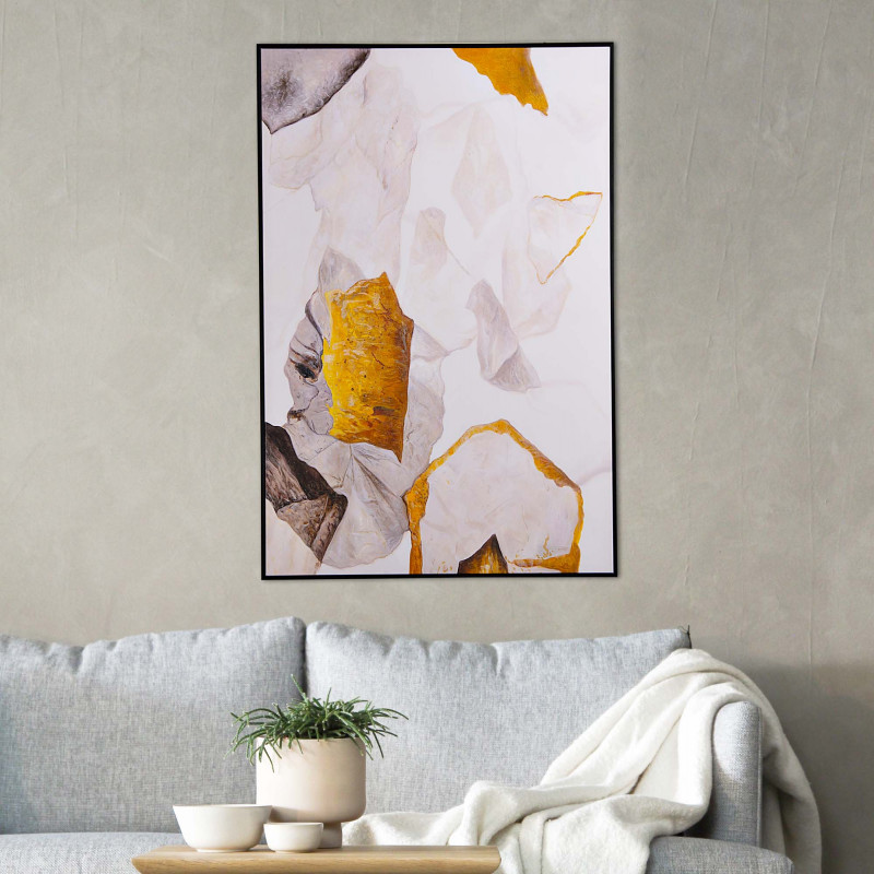 Cuadro con marco Abstracto Taupe / Dorado Haus
