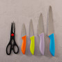 Cuchillos multicolor con bloque acero inoxidable / plástico 6 piezas
