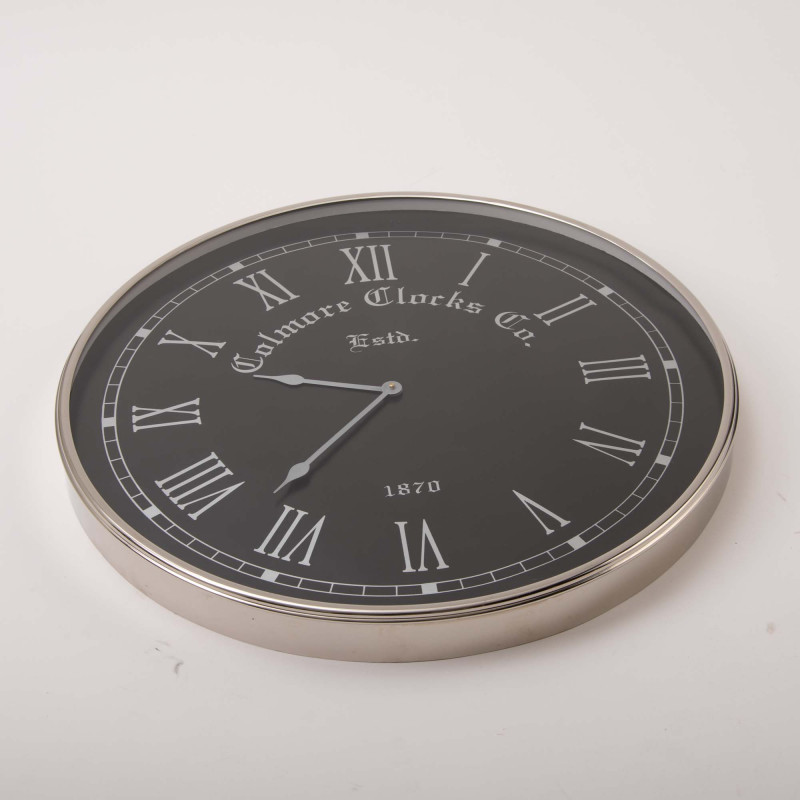Reloj de Pared Redondo Negro / Silver Haus