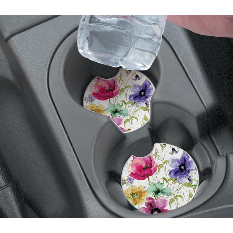Posavaso absorbente de cerámica para auto Multi Flores Conimar