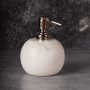 Dispensador para jabón de mármol y metal Blanco / Dorado Haus
