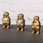 Juego de 3 Esculturas de Monos Dorados Haus