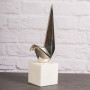 Figura Pájaro Silver con base de mármol Haus