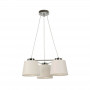 Lámpara Colgante Mediana 3 Luces con Pantallas Blanco / Silver