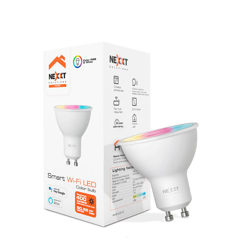 Nexxt Dicroico LED NHB-C310 Smart Home Wi-Fi Luz Blanca / Multicolor Regulable