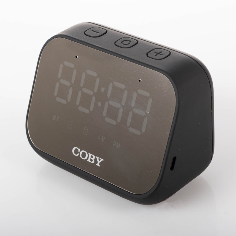 Coby Parlante Despertador Bluetooth Recargable con Pantalla y Micrófono