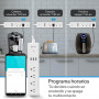 Steren Regleta Smart Home SHOME-300 con 1 Conector Normal / 3 Contactos Wi-Fi / 3 USB