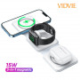 VIDVIE Soporte Cargador Inalámbrico 3-en-1 para Celular / Smartwatch / AirPods ABS Silicona WLC1408