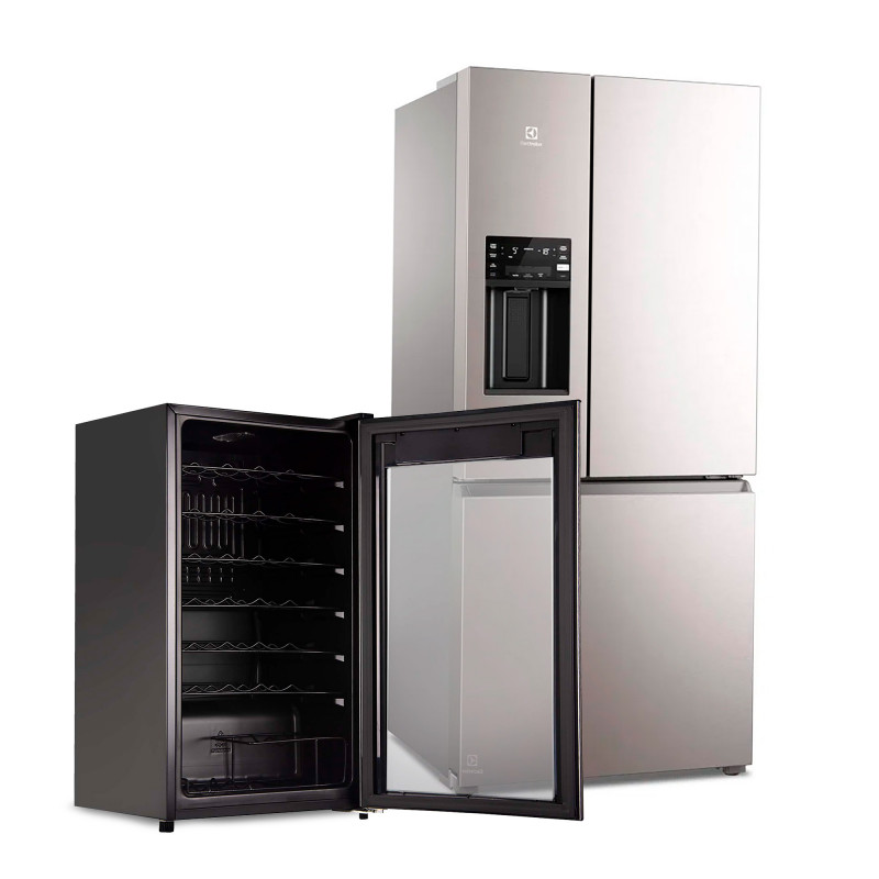 Electrolux Refrigerador French Door 538L IM8IS + Vinera de 34 Botellas ERWV34W6MWB
