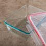 Molde Refractario Rectangular de Vidrio con Tapa Plástica 1.9L Clear / Rojo Pyrex Corelle