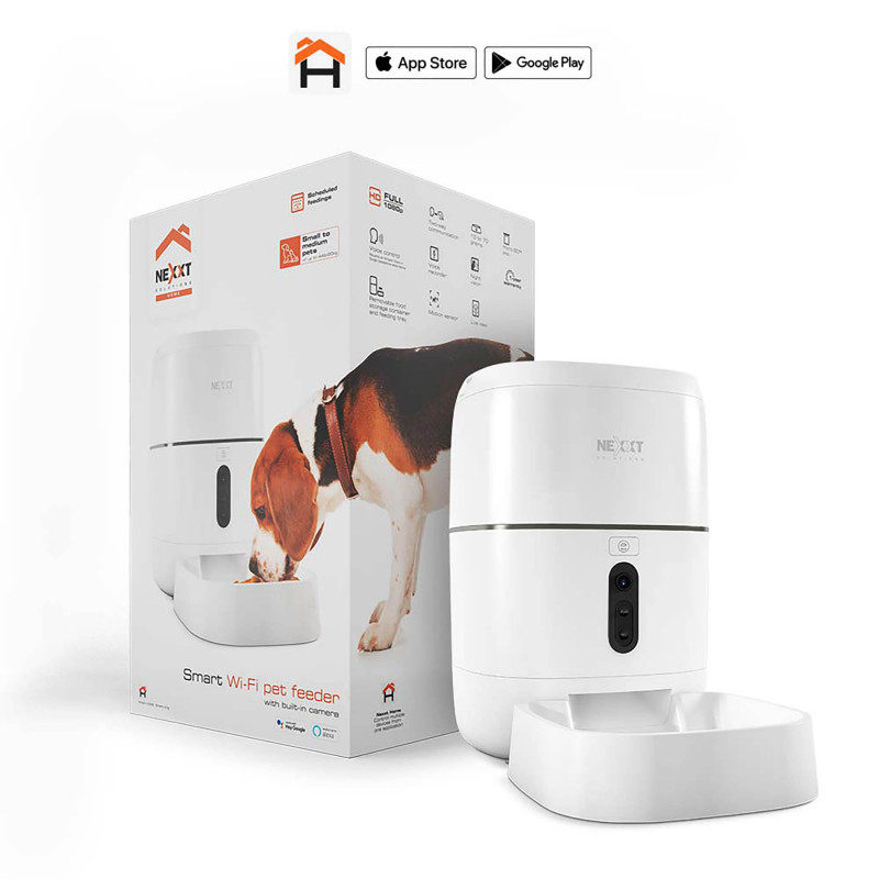 Nexxt Dispensador para Alimento de Mascota con Cámara Wi-Fi Smart Home