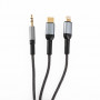 Cable Trenzado 3 en 1 Lighting / USB-C 3.5mm Negro