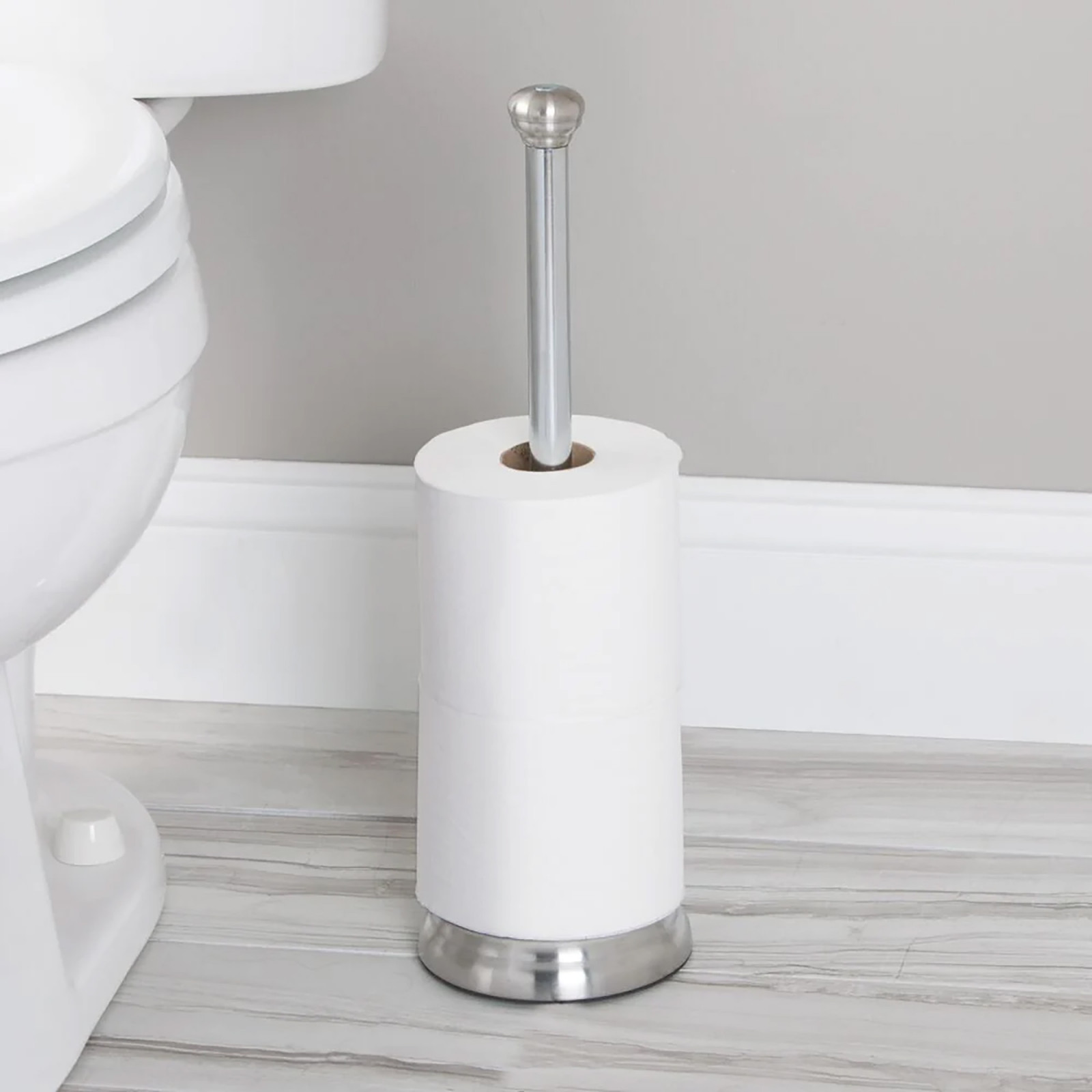 F-color Soporte para papel higiénico y dispensador para 6 rollos de  repuesto, soporte de papel higiénico independiente con estante para baño,  color