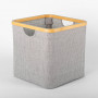 Caja Organizadora Cuadrada Francis Gris / Natural de Poliéster / Algodón / Bambú