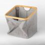 Caja Organizadora Cuadrada Francis Gris / Natural de Poliéster / Algodón / Bambú