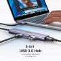 Adaptador HUB USB a 4 USB / USB-C de Transferencia Rápida