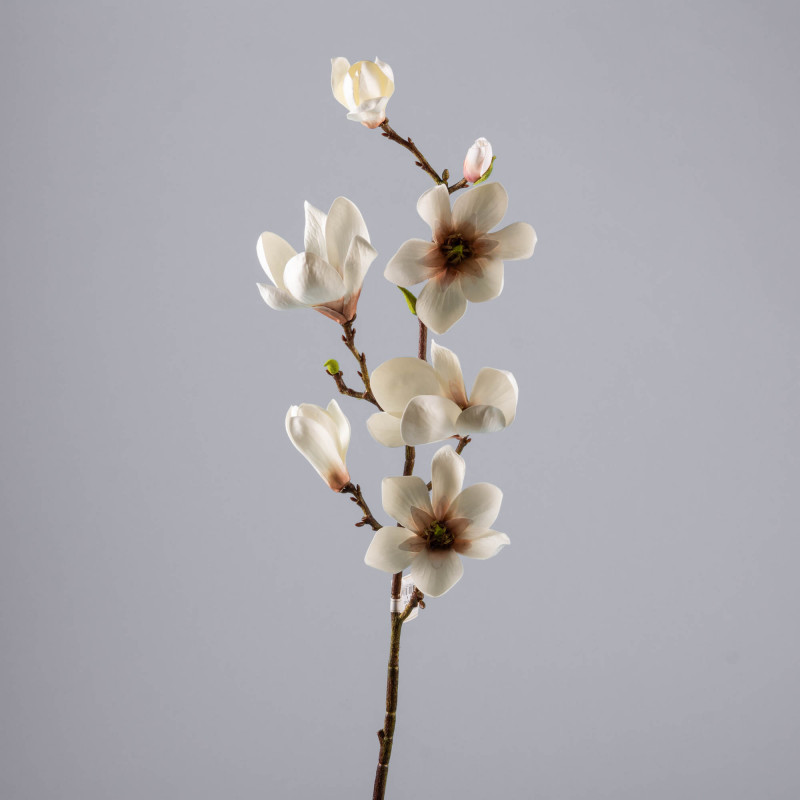 Flor Rama Magnolia de Plástico Blanco Haus