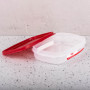 Repostero Rectangular Apilable de Plástico Clear / Rojo EasyFindLids Rubbermaid