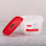 Repostero Cuadrado Apilable 1.6L de Plástico con Válvula de Aire Clear / Rojo EasyFindLids Rubbermaid