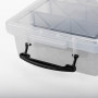 Caja Organizadora Pequeña Clear / Negro 4 Servicios de Plástico con Tapa Novo