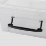 Caja Organizadora Grande Clear / Negro 4 Servicios de Plástico con Tapa y Ruedas Novo