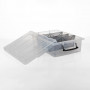 Caja Organizadora Grande Clear / Negro 4 Servicios de Plástico con Tapa y Ruedas Novo