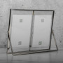 Portarretrato Doble Silver 4x6" / 10x15cm de Acero y Vidrio Haus