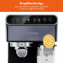 Chefman Máquina Espresso Barista Pro Plus Grafito 6-en-1 con Espumador y Cápsulas 1.8L 1350W