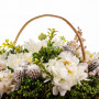 Arreglo Floral Topiario Blanco con Canasta Natural Haus