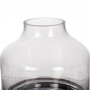 Botella Decorativa Redonda Clear 24cm de Vidrio con Base de Madera Haus