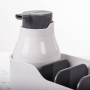 Dispensador Plástico Blanco / Gris para Jabón de Cocina con Portaesponja 3 Servicios Novo