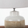 Lámpara para Mesa Textura Blanco / Beige con Pantalla Redonda Crudo Haus