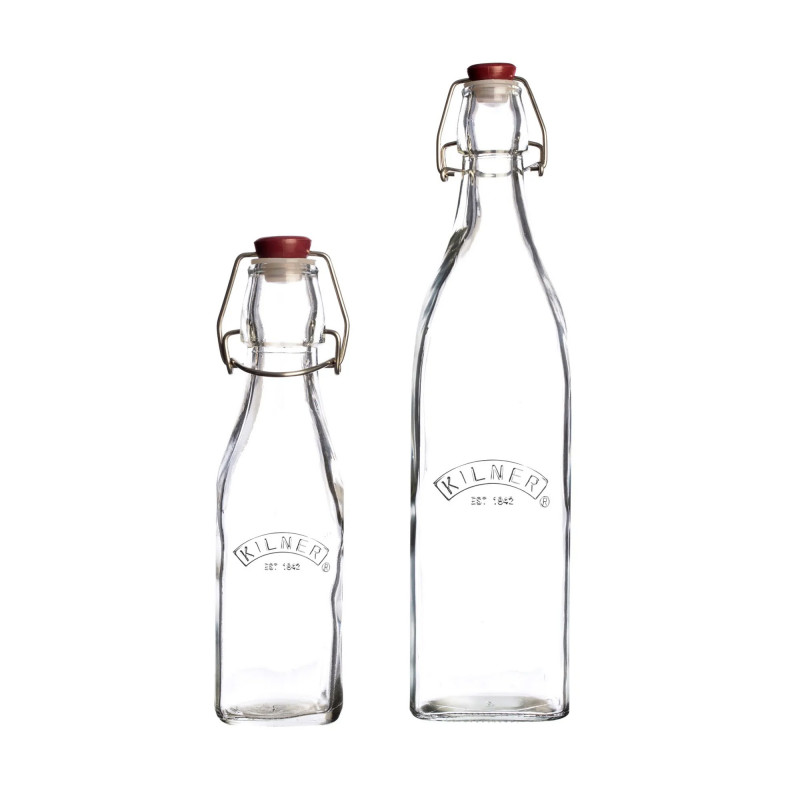 Botella con Tapa Hermética Clip Clear / Vino de Vidrio Kilner