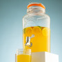 Dispensador para Bebida con Tapa Hermética Clip Clear / Naranja de Vidrio Kilner